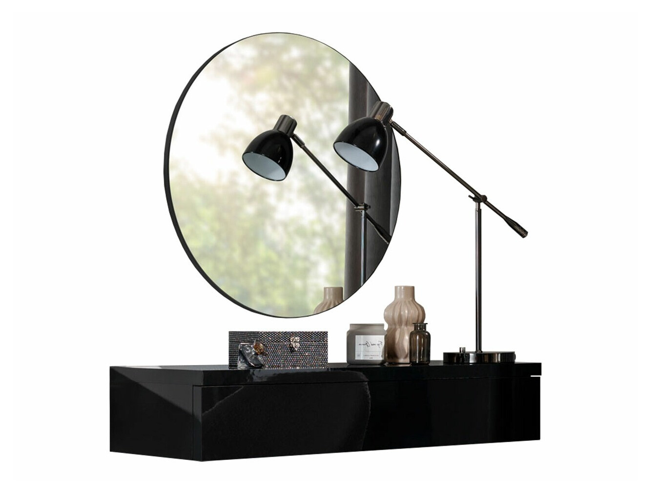 Specchiera Delpher I (Nero + Nero lucido)