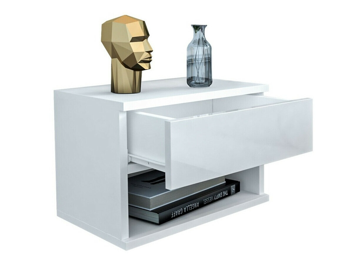 Comodino Papilix (Bianco + Bianco lucido)