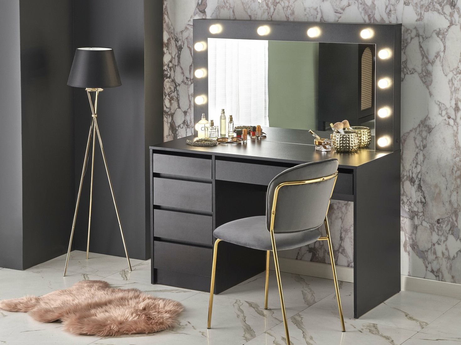 Specchiera Houston Gaudium I (Nero)