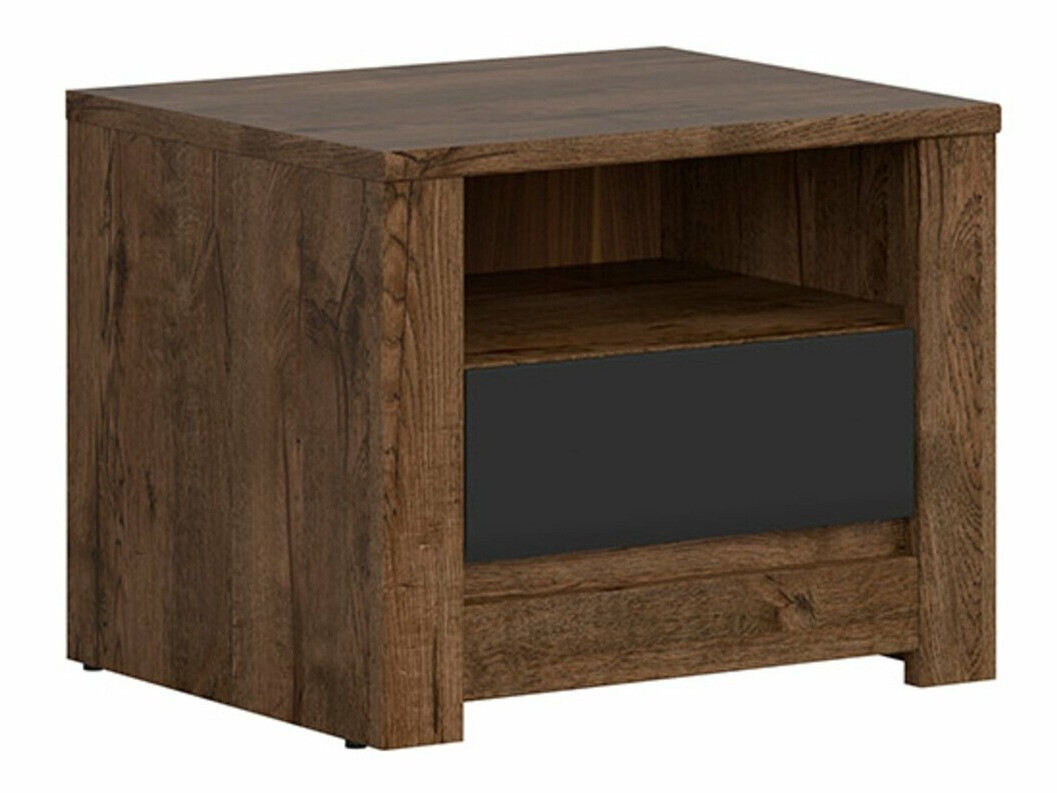 Comodino Ophevaru 115 (Nero opaco + April quercia)