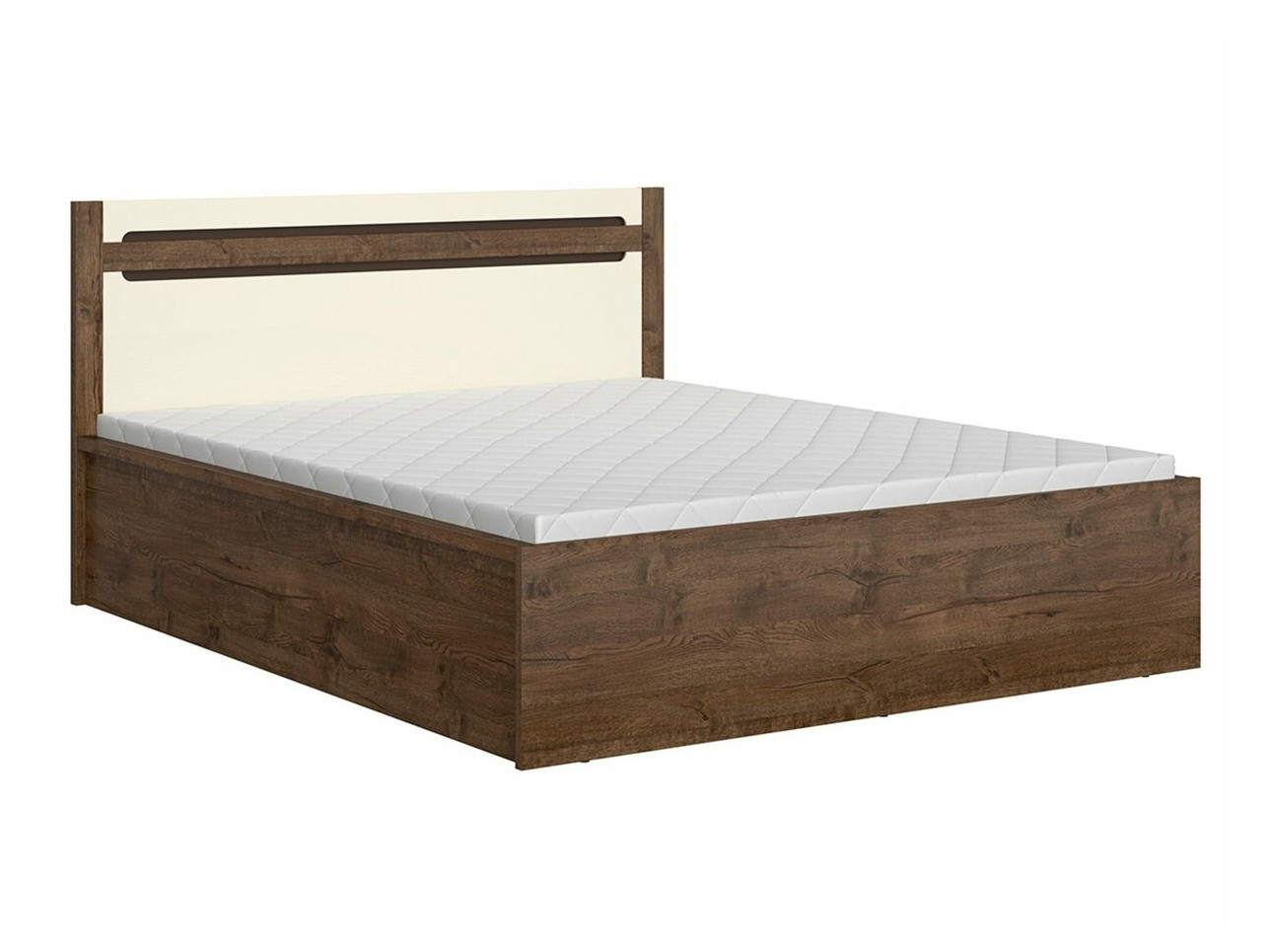 Letto Ophevaru 116 (Crema lucida + April quercia)