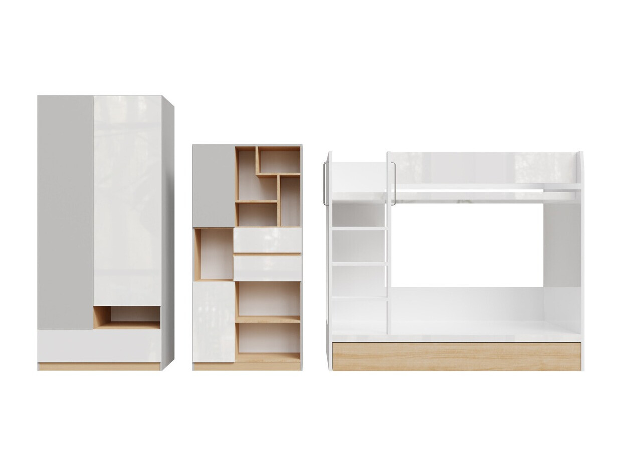 Set Camerette per bambini Nuevaru 119 (Bianco lucido)
