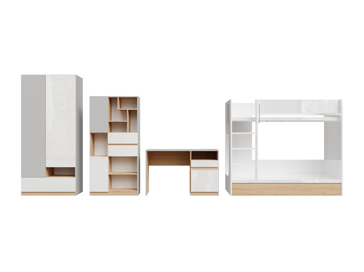 Set Camerette per bambini Nuevaru 119 (Bianco lucido)