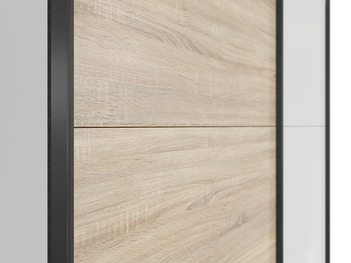 Armadio Livevaro 117 (Bianco lucido + Sonoma quercia)
