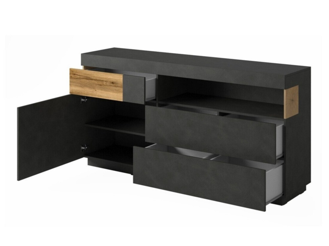 Cassettiera Livlore 107 (Matera grigio + Quercia di Wotan)