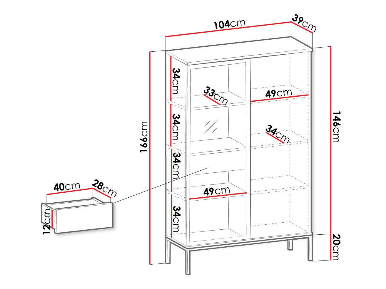 Scaffale Soferi 112 (Nero + Quercia di Wotan)