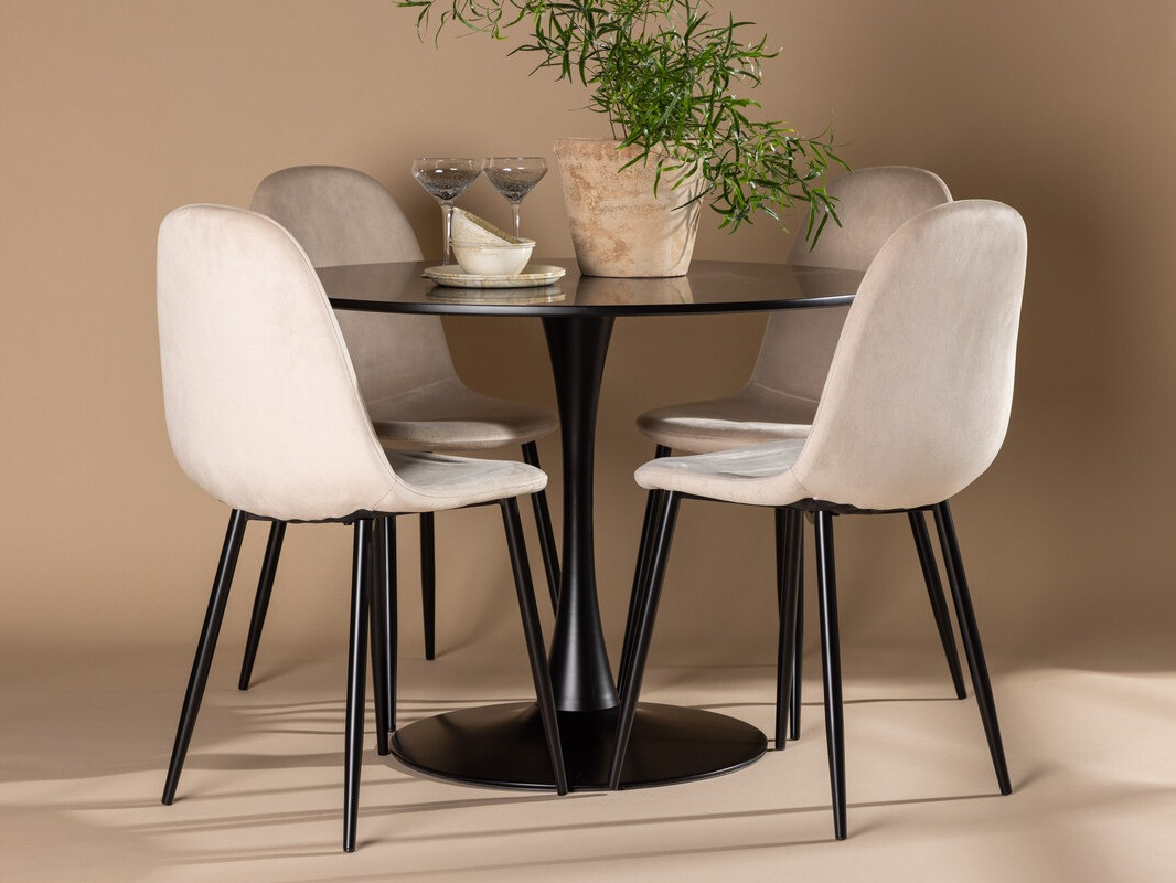 Set sala da pranzo Dallas 4163 (Beige + Nero)