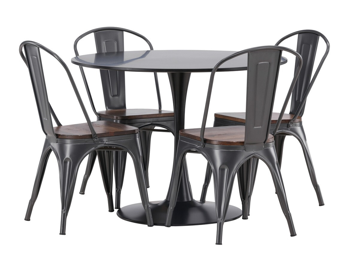 Set sala da pranzo Dallas 4170 (Nero + Marrone)
