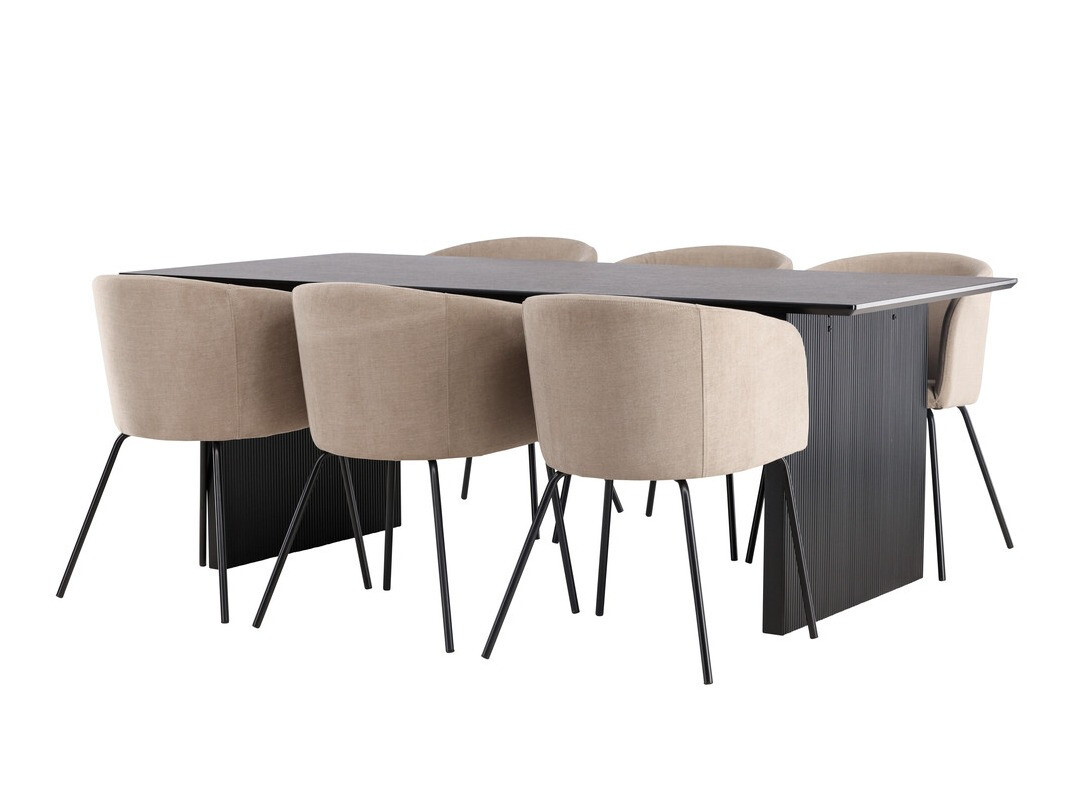 Set sala da pranzo Dallas 4182 (Beige + Nero)