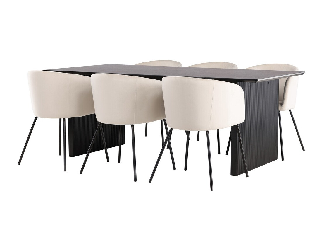 Set sala da pranzo Dallas 4182 (Crema + Nero)