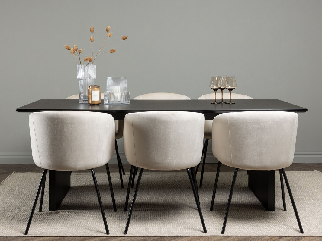 Set sala da pranzo Dallas 4182 (Crema + Nero)