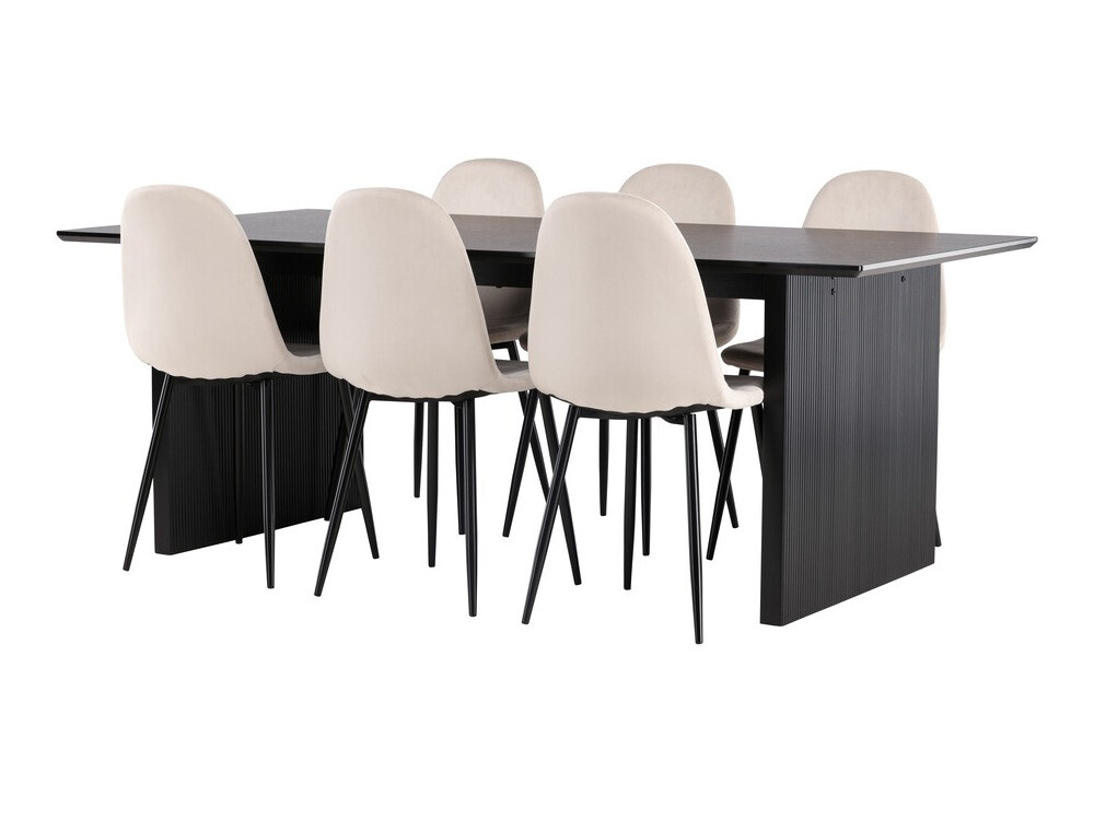 Set sala da pranzo Dallas 4185 (Beige + Nero)