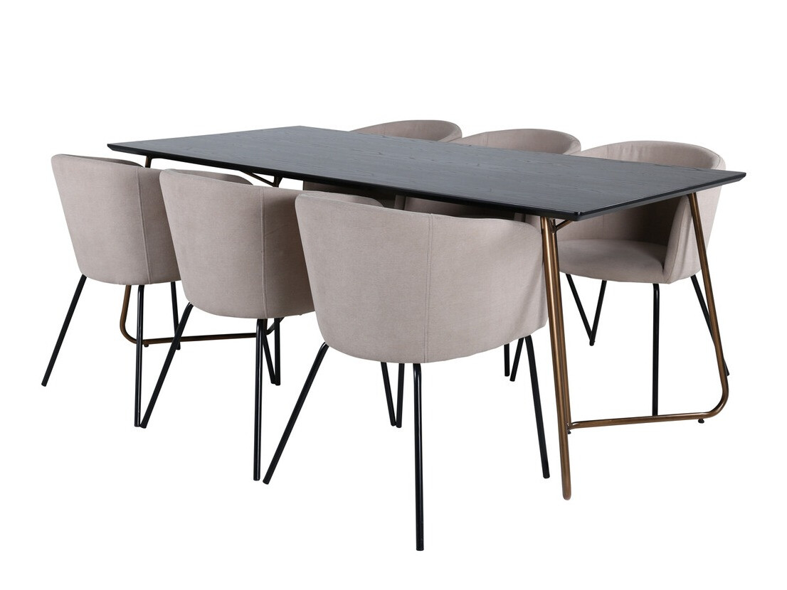 Set sala da pranzo Dallas 4191 (Beige + Nero)