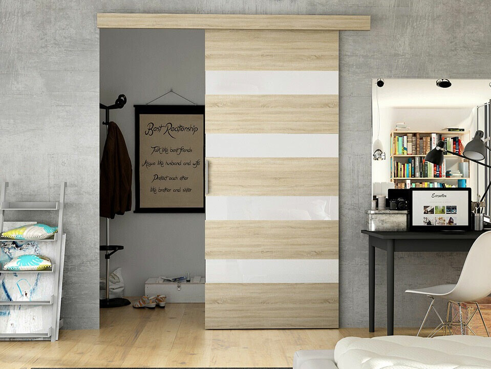 Porte scorrevoli Closico Materia V (Sonoma quercia + Bianco)