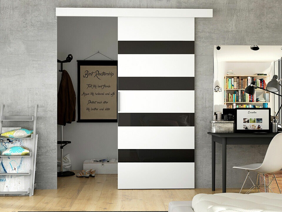 Porte scorrevoli Closico Portalis V (Bianco + Nero)