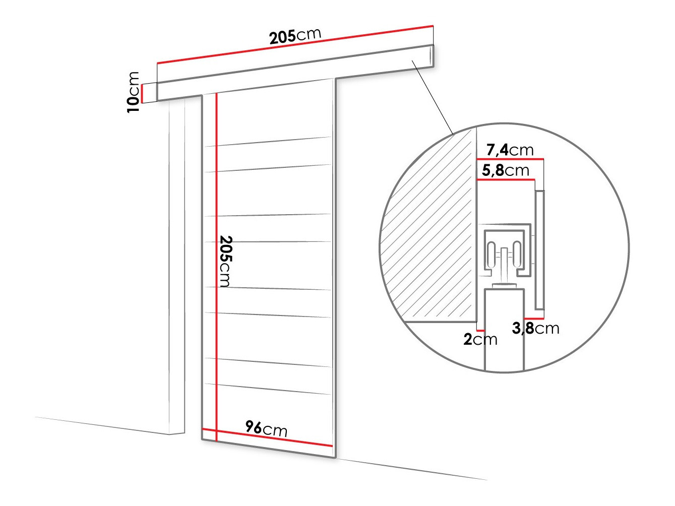 Porte scorrevoli Closico Portalis V (Nero + Bianco)