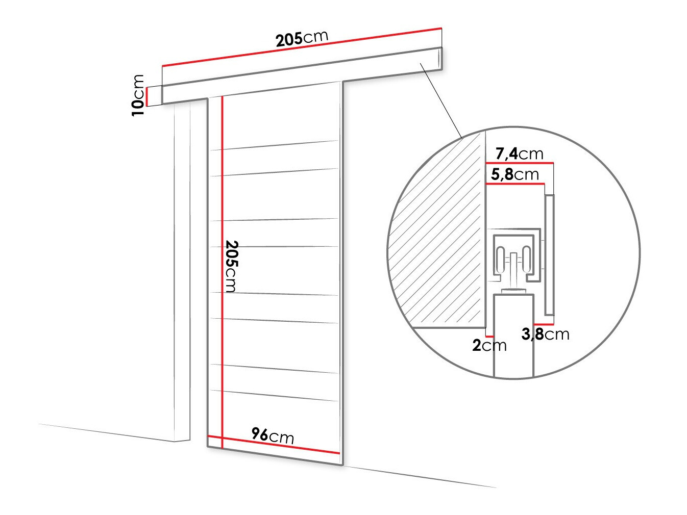 Porte scorrevoli Closico Portalis V (Nero)