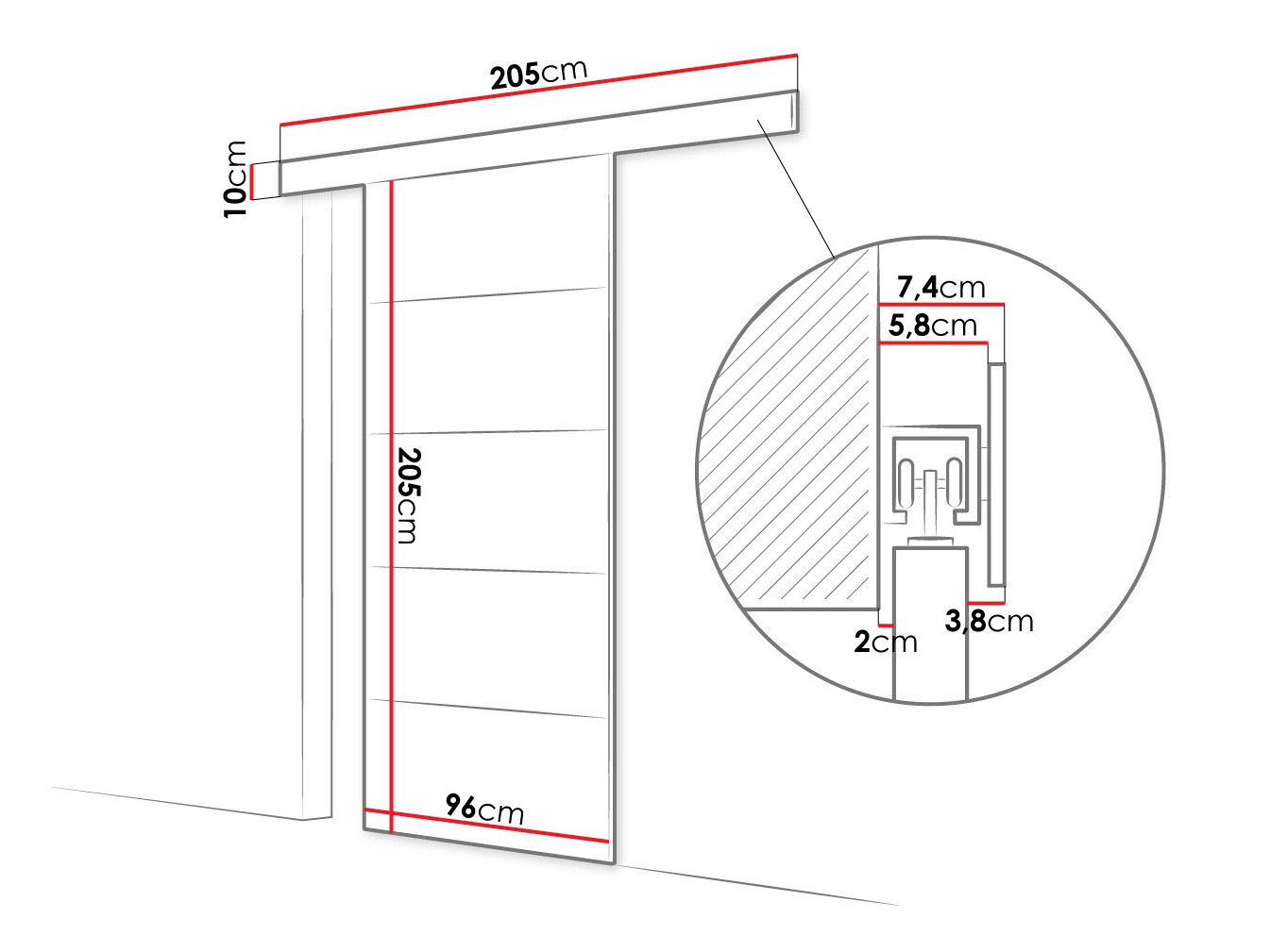 Porte scorrevoli Closico Portalis III (Bianco)