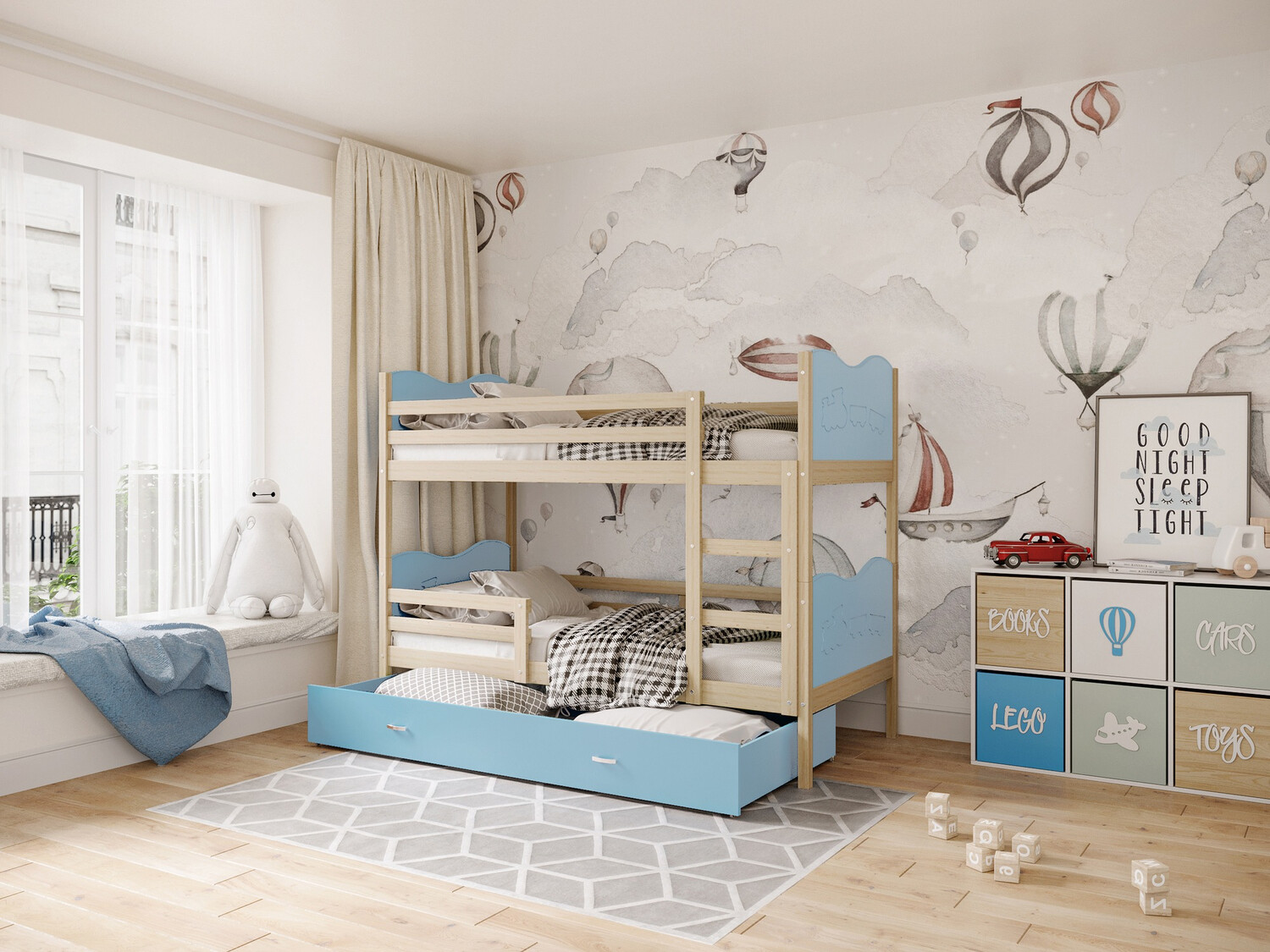 Letto a castello Aurora 110 (Blu)