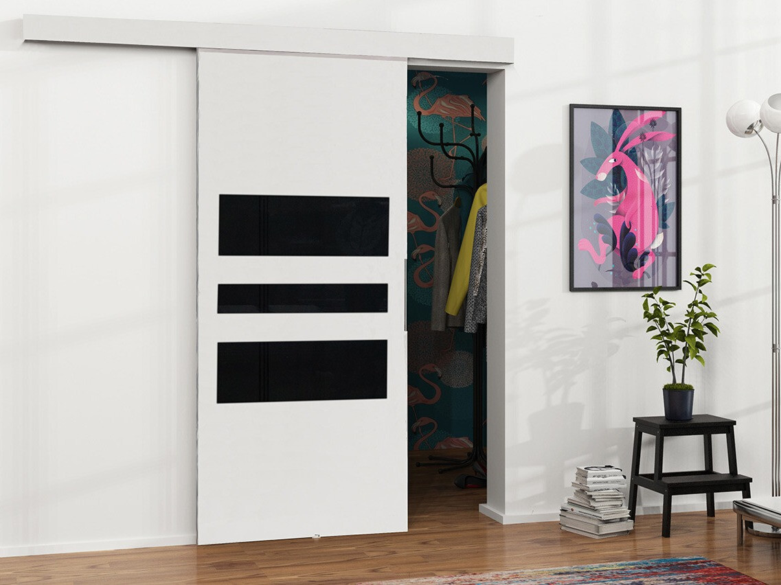 Porte scorrevoli Dover 140 (Bianco + Nero)