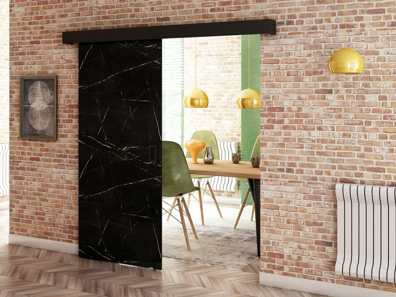 Porte scorrevoli Hartford 458 (Marmo nero)