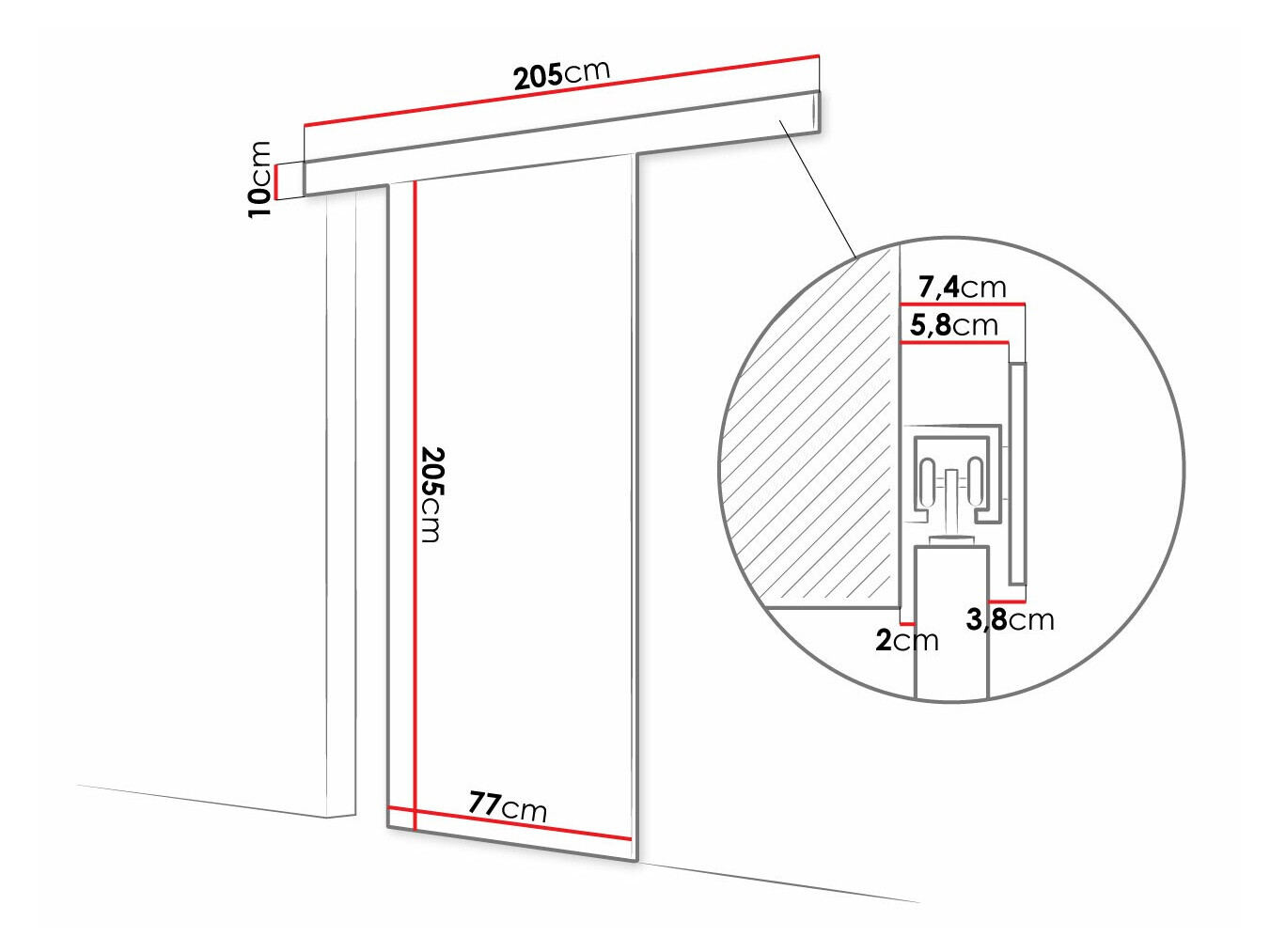 Porte scorrevoli Closico Fundus III (Bianco)