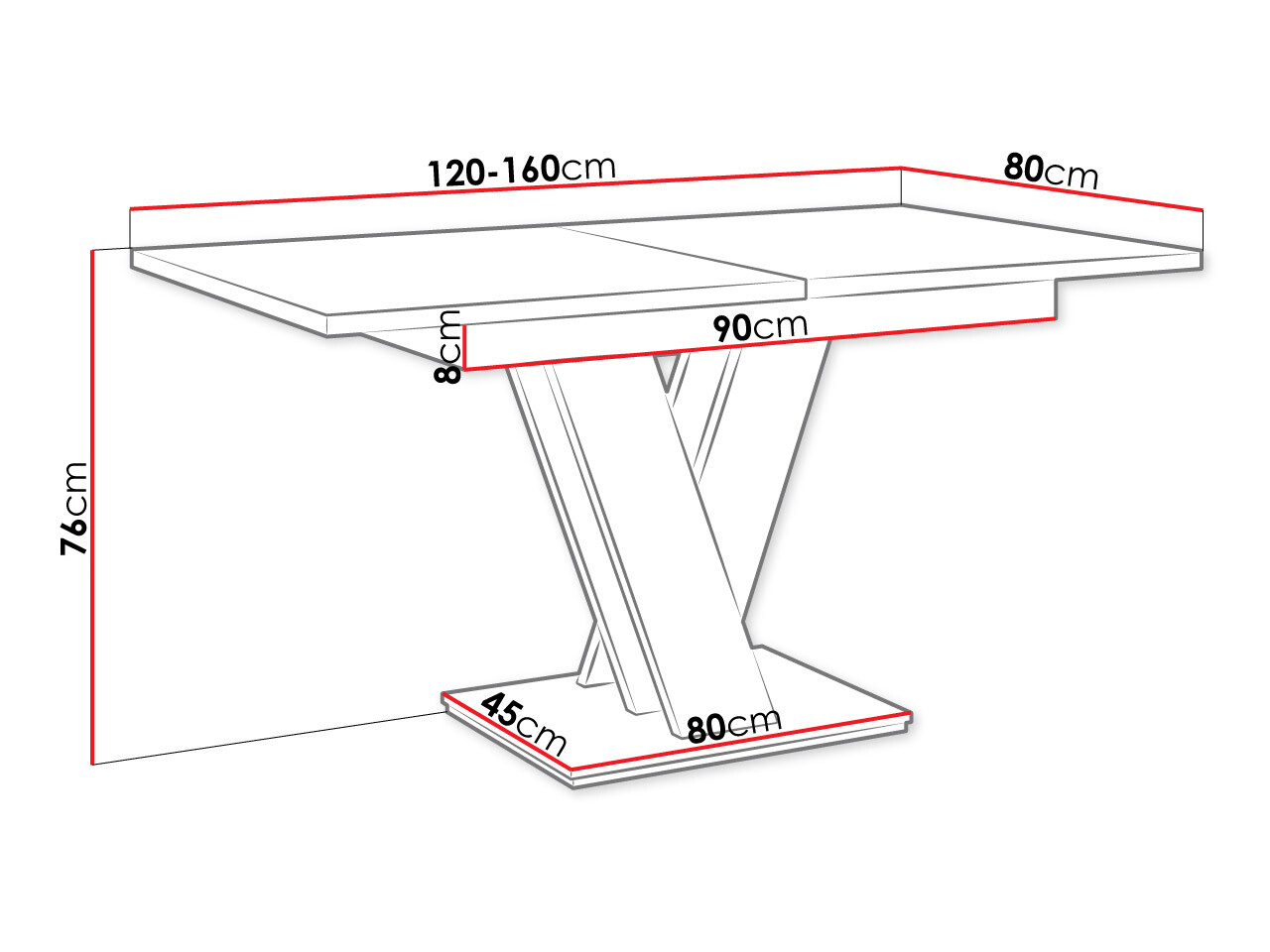Tavolo Musus (Bianco lucido)