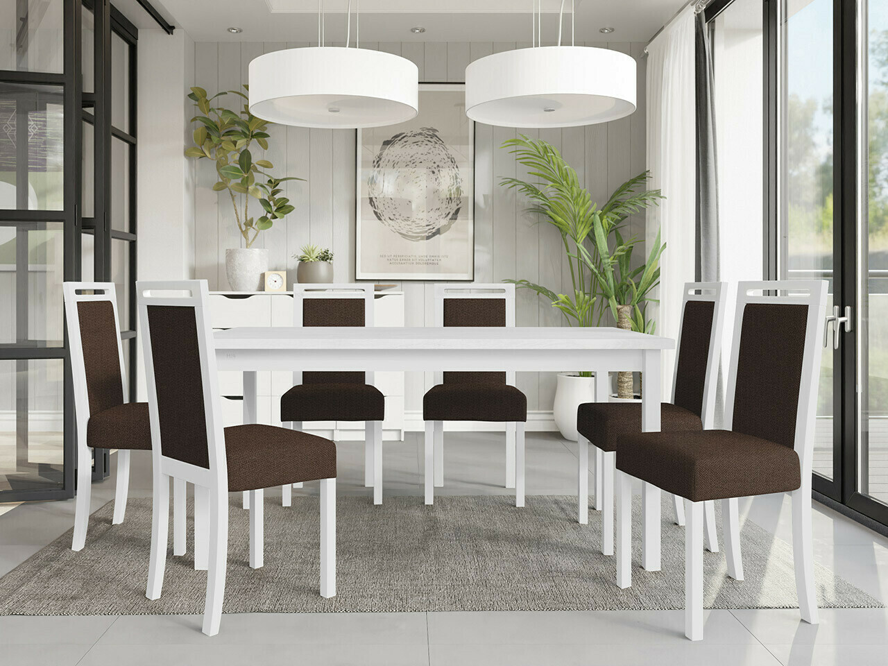 Set sala da pranzo Victorville 308 (Bianco)