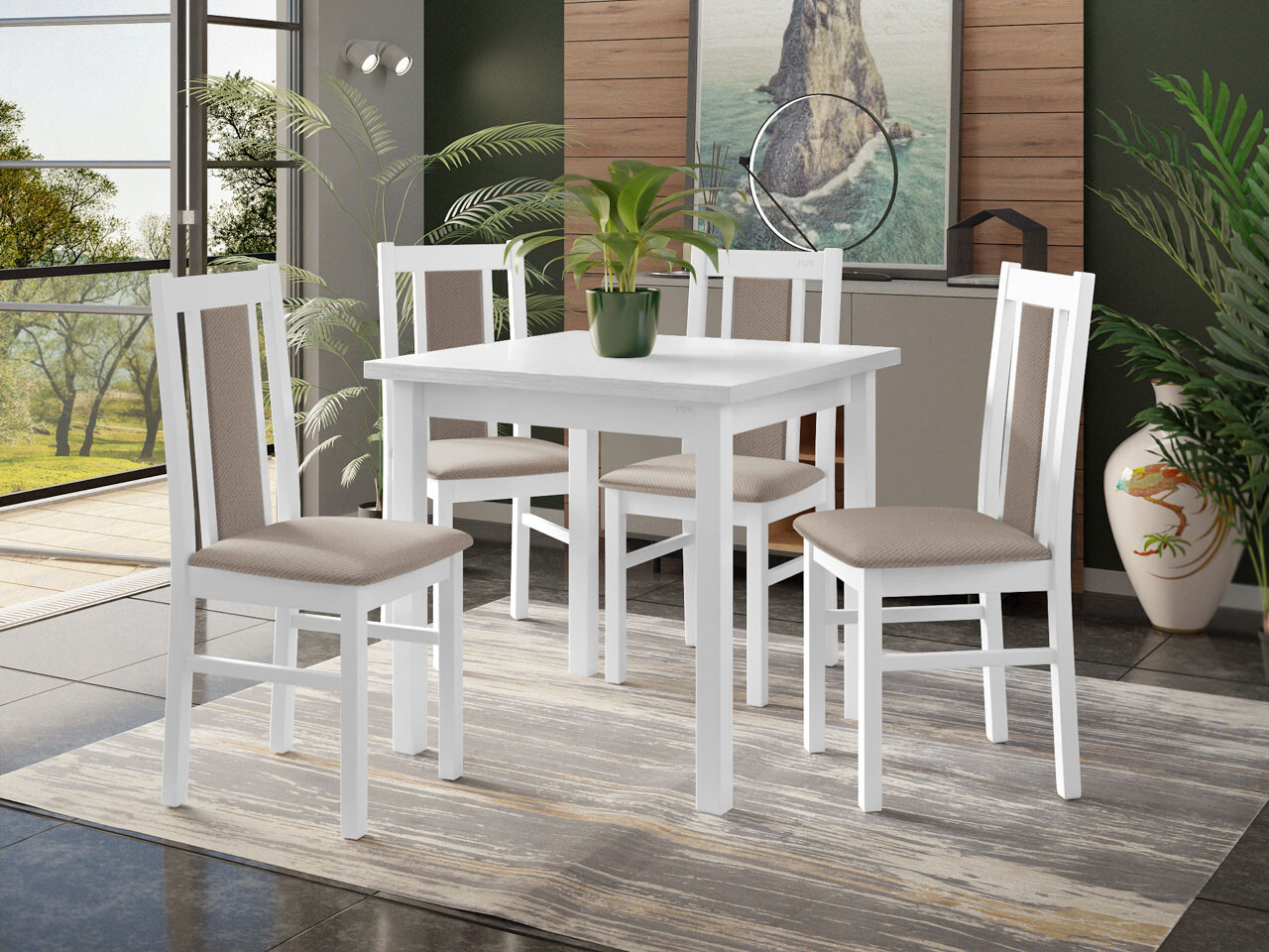 Set sala da pranzo Victorville 310 (Bianco)
