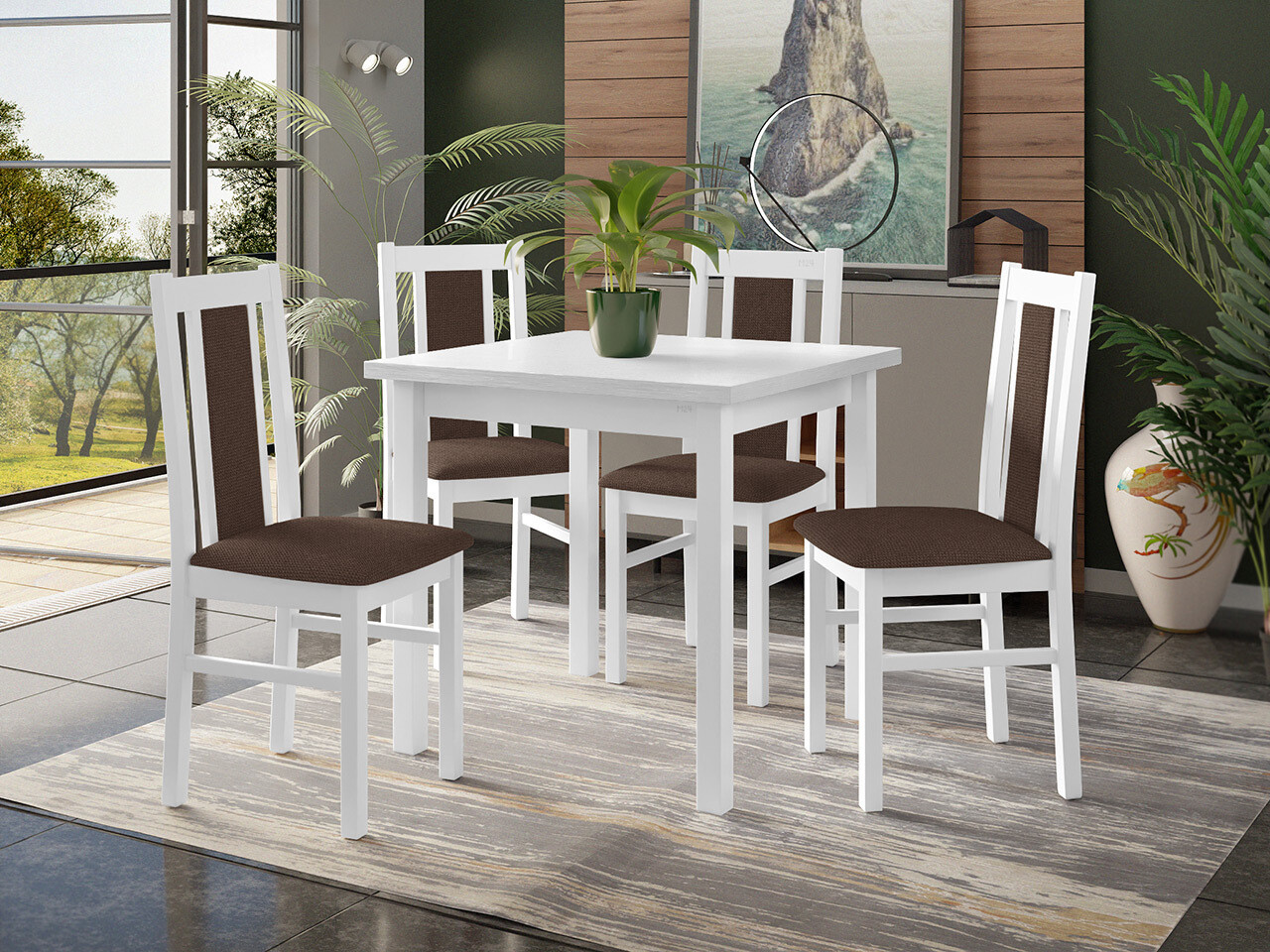 Set sala da pranzo Victorville 310 (Bianco)