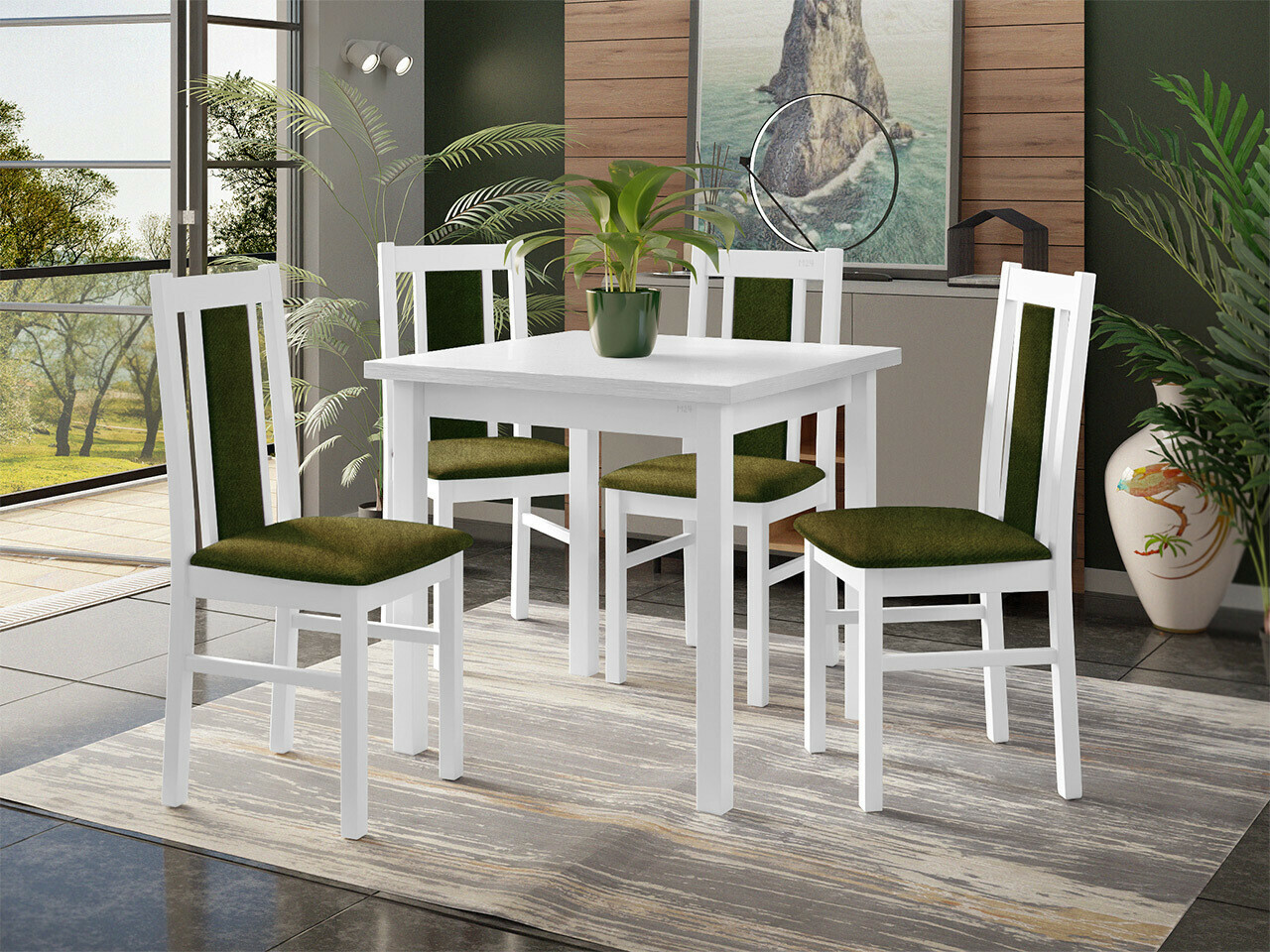 Set sala da pranzo Victorville 310 (Bianco)