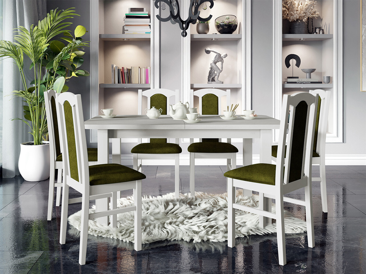 Set sala da pranzo Victorville 312 (Bianco)