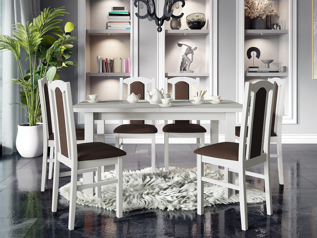 Set sala da pranzo Victorville 312 (Bianco)