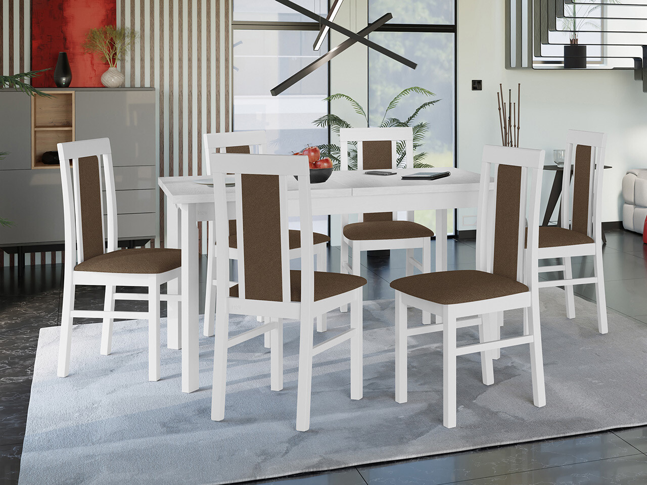 Set sala da pranzo Victorville 315 (Bianco)