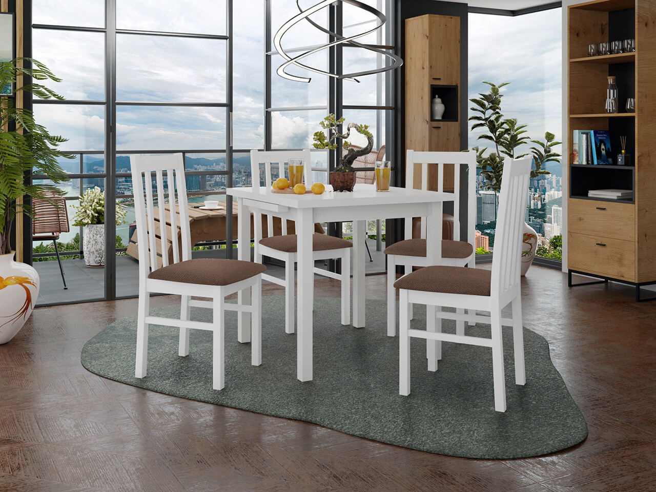 Set sala da pranzo Victorville 319 (Bianco)