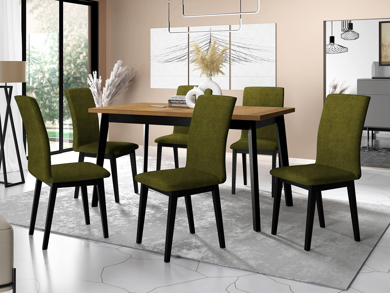 Set sala da pranzo Victorville 322 (Nero)