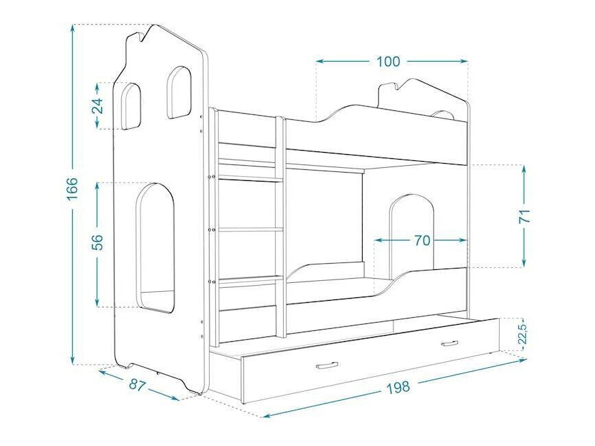 Letto a castello Aurora 115