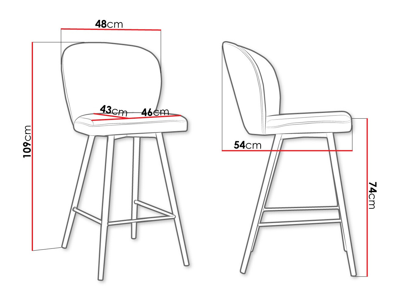 Sgabello da bar Jackson 101 (Magic Velvet 2209)
