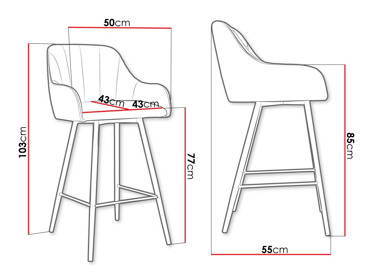 Sgabello da bar Jackson 102 (Magic Velvet 2209)