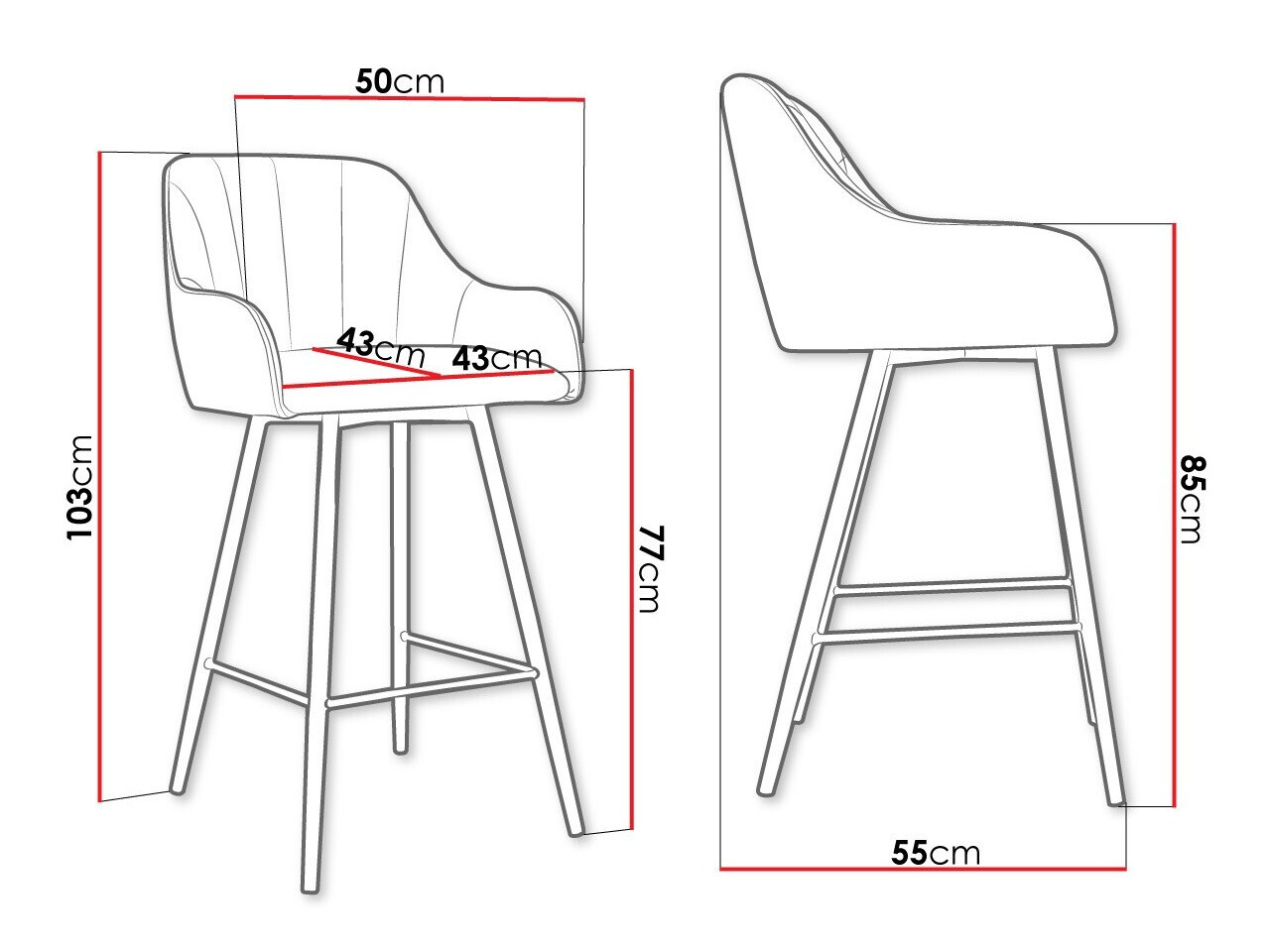 Sgabello da bar Jackson 102 (Magic Velvet 2240)