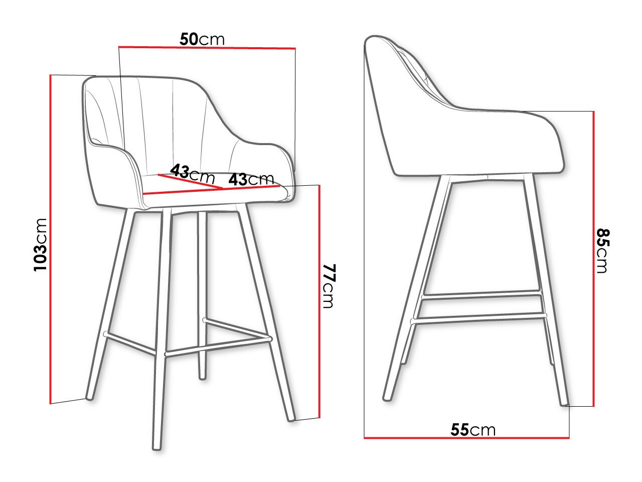 Sgabello da bar Jackson 102 (Magic Velvet 2250)