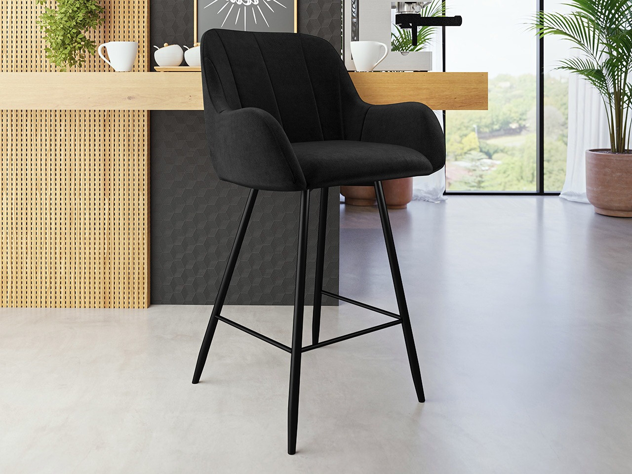 Sgabello da bar Jackson 102 (Nero + Magic Velvet 2219)