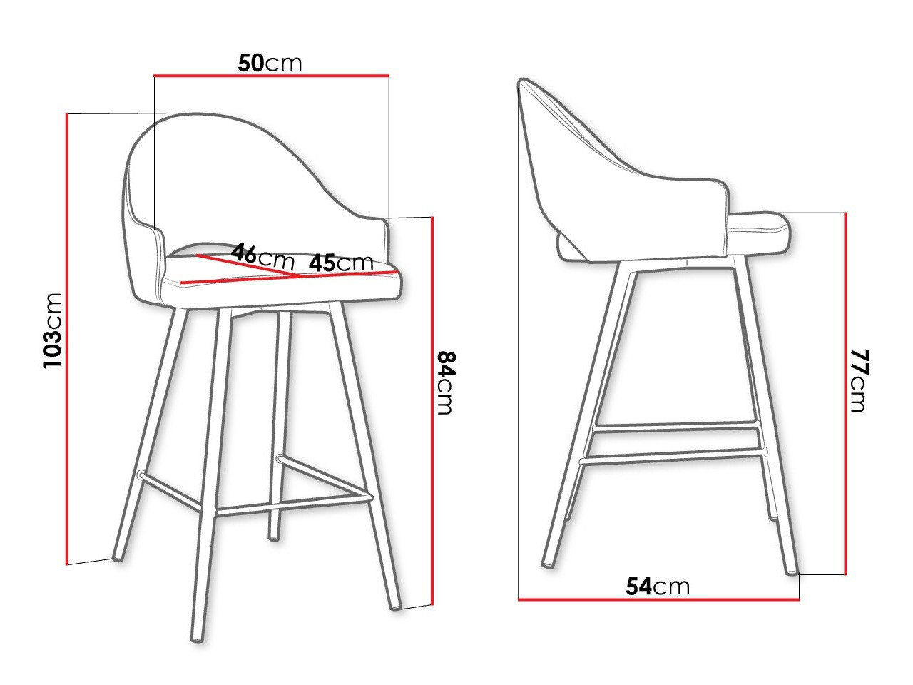 Sgabello da bar Jackson 103 (Magic Velvet 2209)