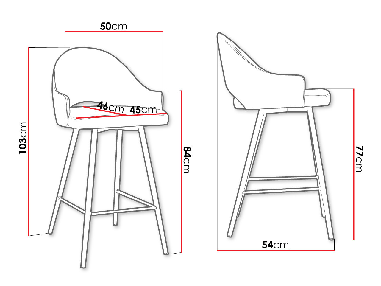 Sgabello da bar Jackson 103 (Magic Velvet 2240)