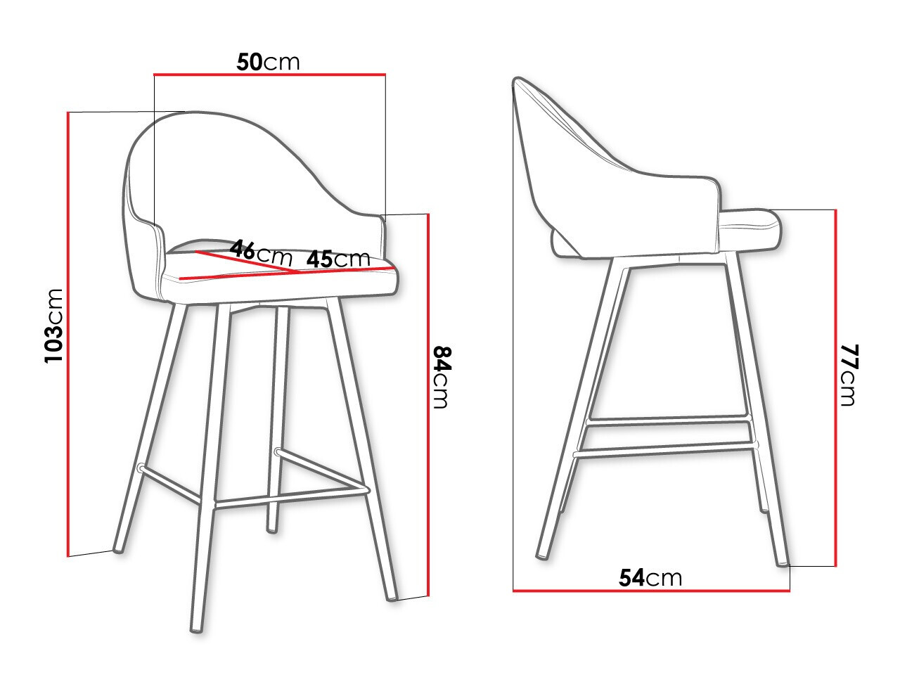 Sgabello da bar Jackson 103 (Magic Velvet 2258)