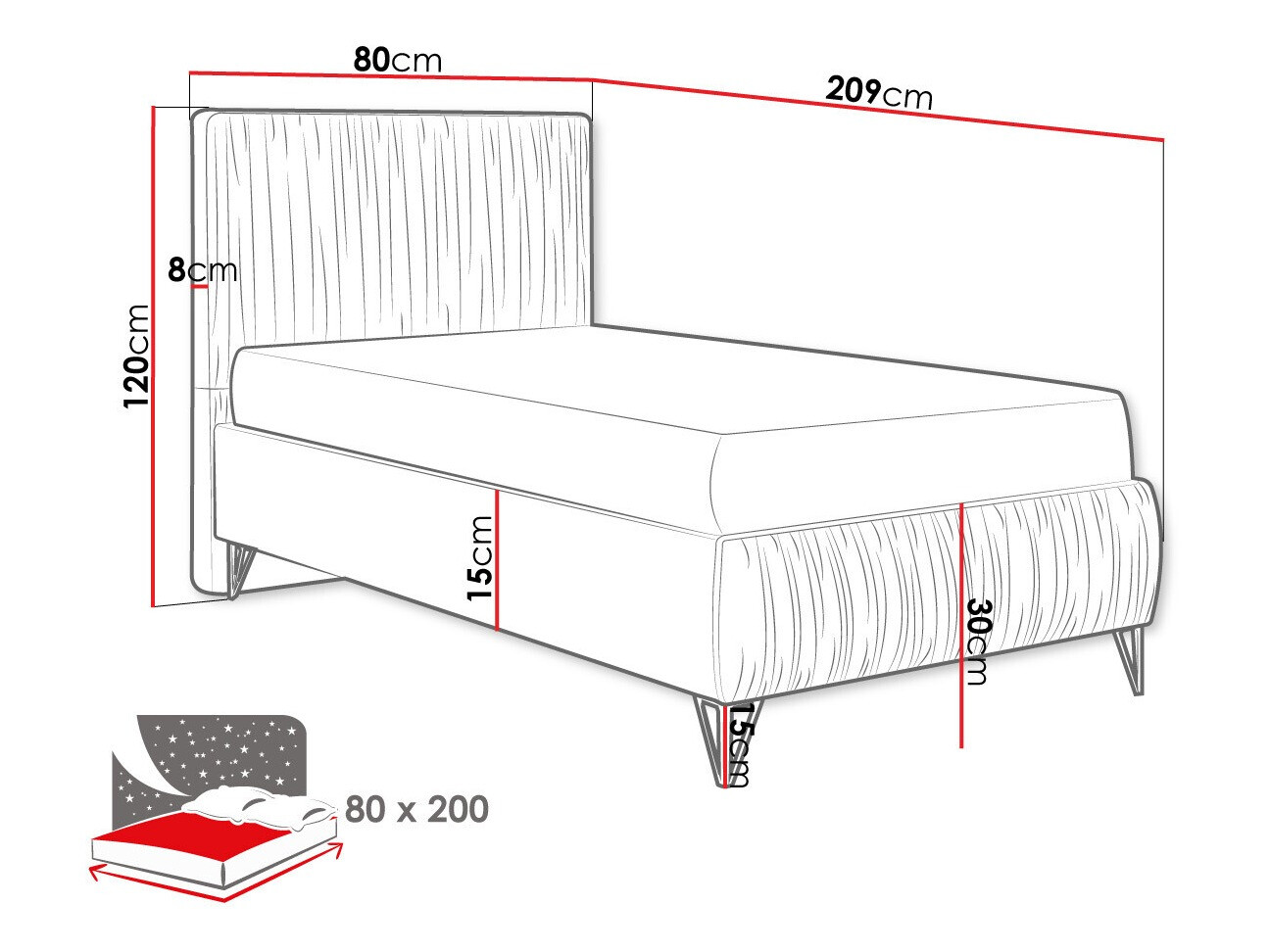 Letto Logan 112 (Amor Velvet 4304)