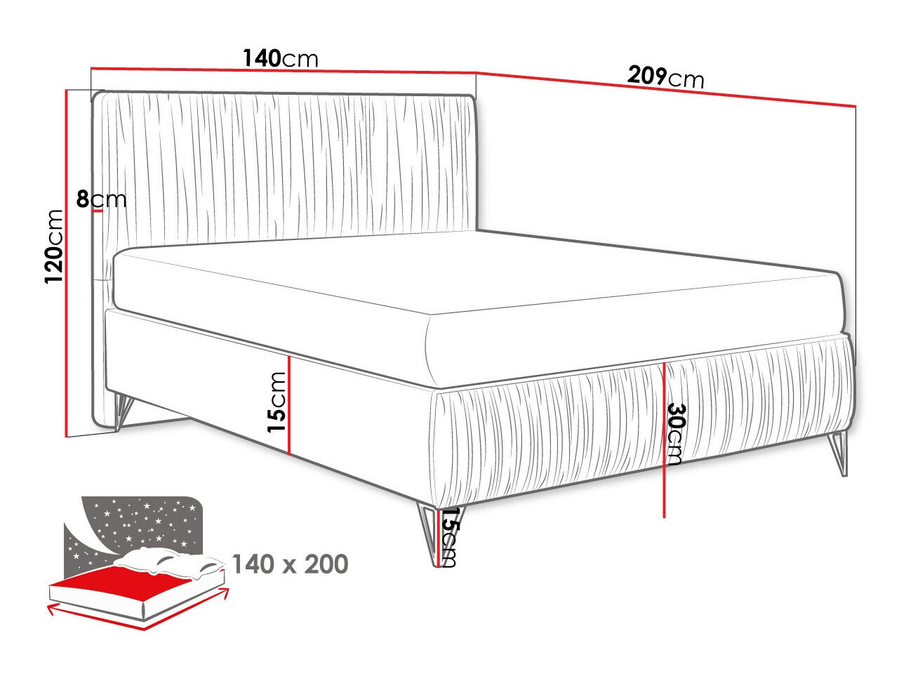 Letto Logan 112 (Amor Velvet 4304)