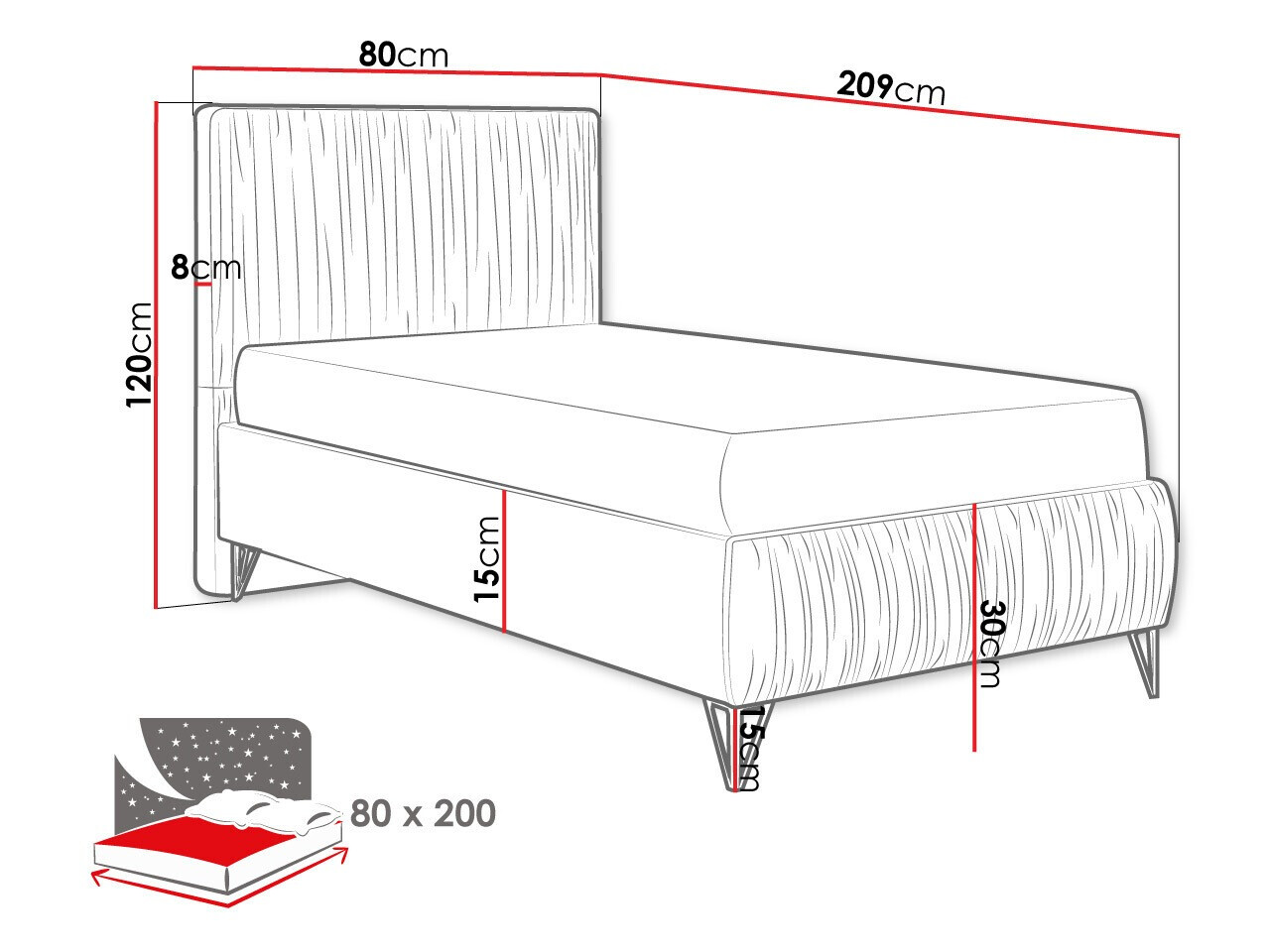 Letto Logan 112 (Amor Velvet 4311)