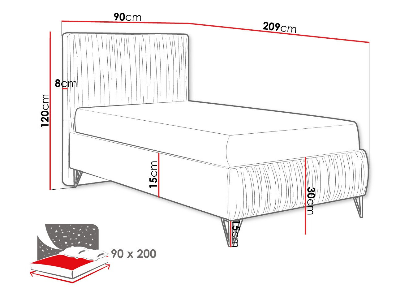 Letto Logan 112 (Amor Velvet 4311)