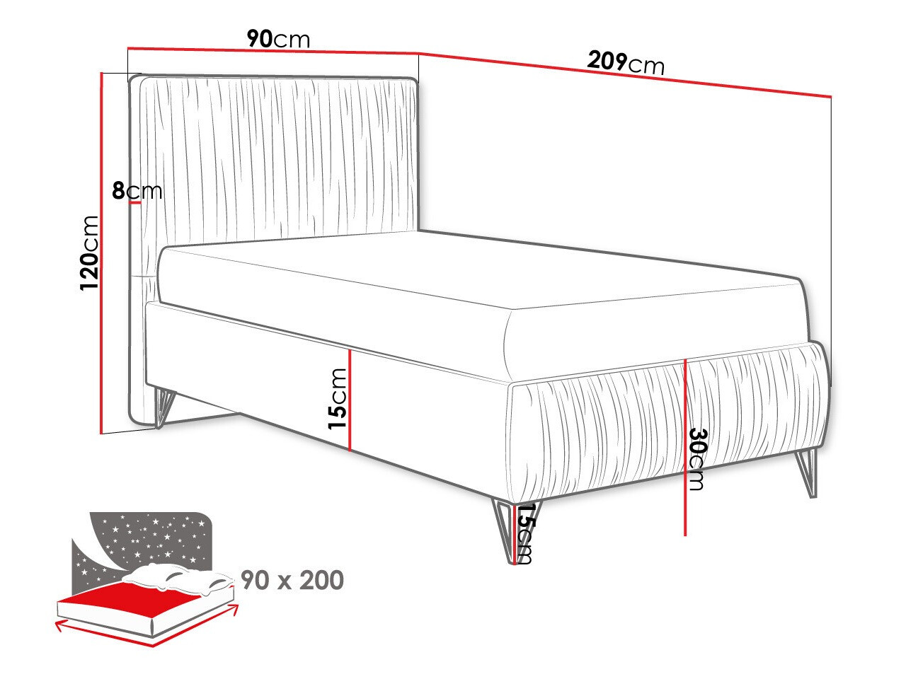 Letto Logan 112 (Amor Velvet 4314)